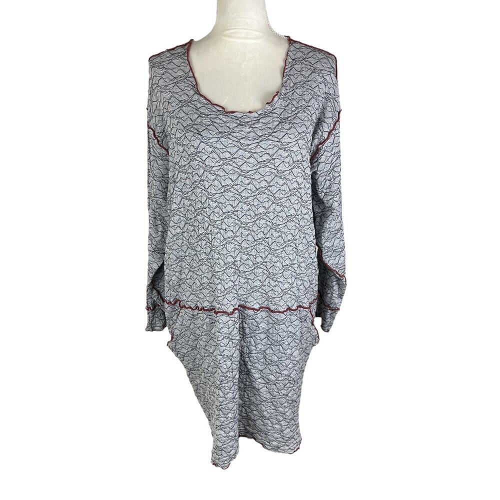 Noblu Tunic Top Dress Puckered Fabric Scoop Neck Size L/XL **See Measurements**